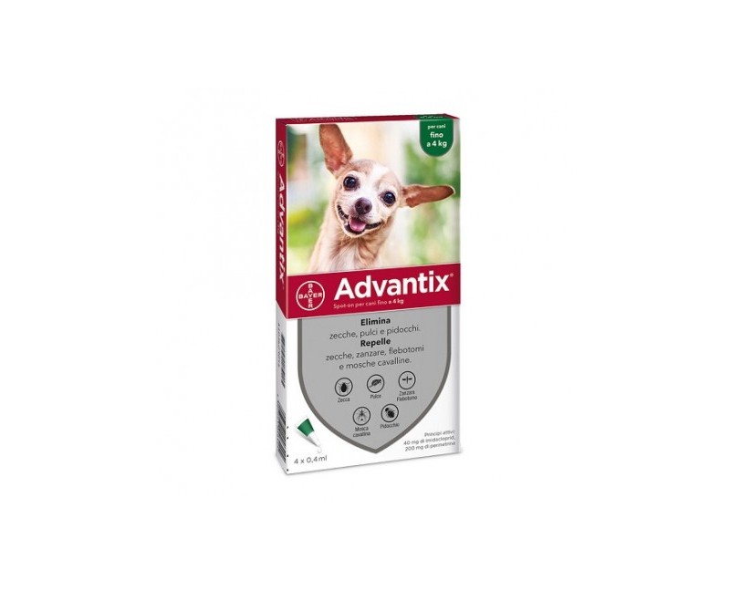 Advantix Cani fino a 4 kg 4 fiale da 0,4 ml